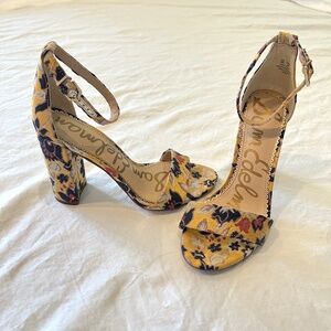 Yaro Heels Size 6 Sam Edelman Floral Block Heels VGUC